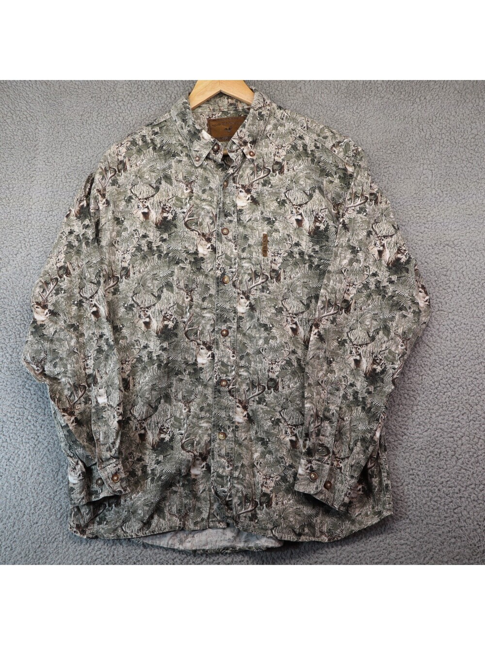 North River Outfitters Men Large Shirt Tree Camo Elk Deer